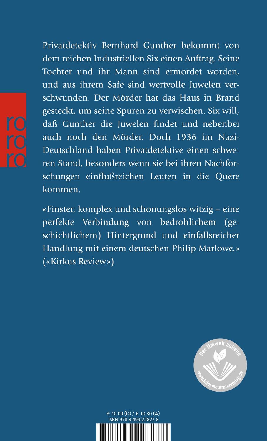 Rückseite: 9783499228278 | Feuer in Berlin | Die Berlin-Trilogie. Historischer Kriminalroman