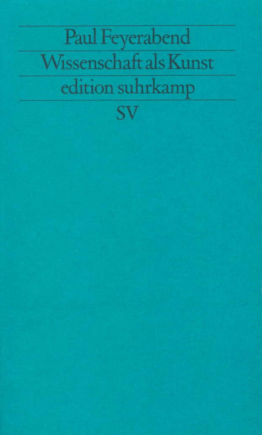 Cover: 9783518112311 | Wissenschaft als Kunst | Paul Feyerabend | Taschenbuch | Deutsch