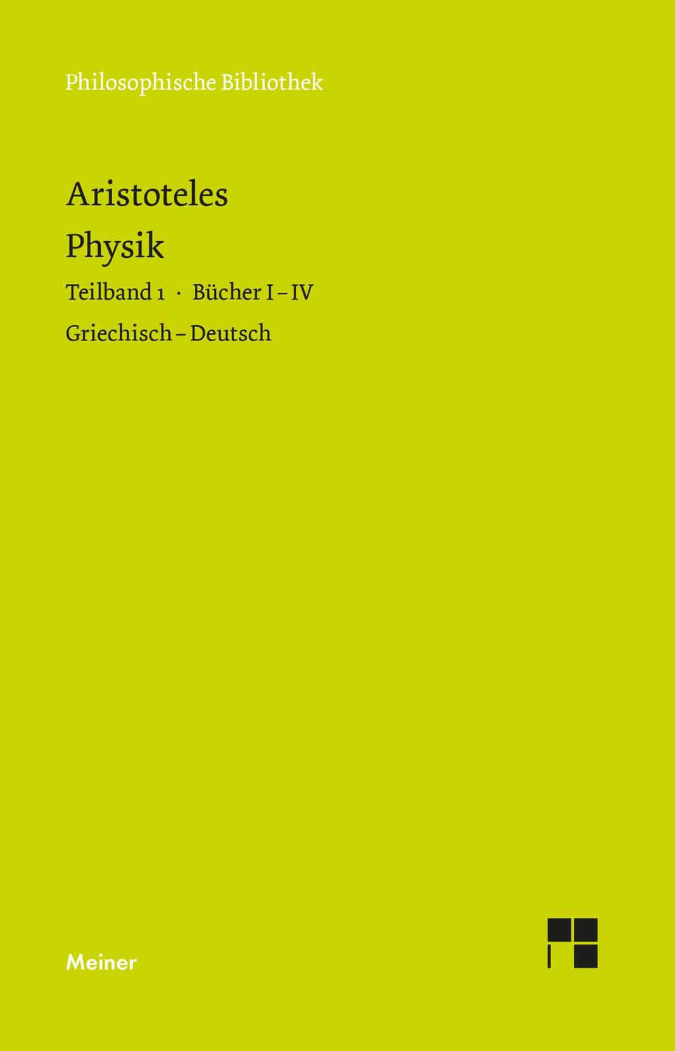 Cover: 9783787338702 | Physik. Teilband 1: Bücher I bis IV | Aristoteles | Buch | LEINEN