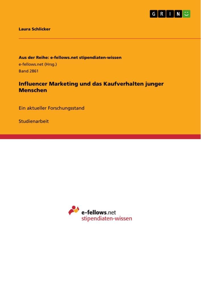 Cover: 9783668825819 | Influencer Marketing und das Kaufverhalten junger Menschen | Schlicker