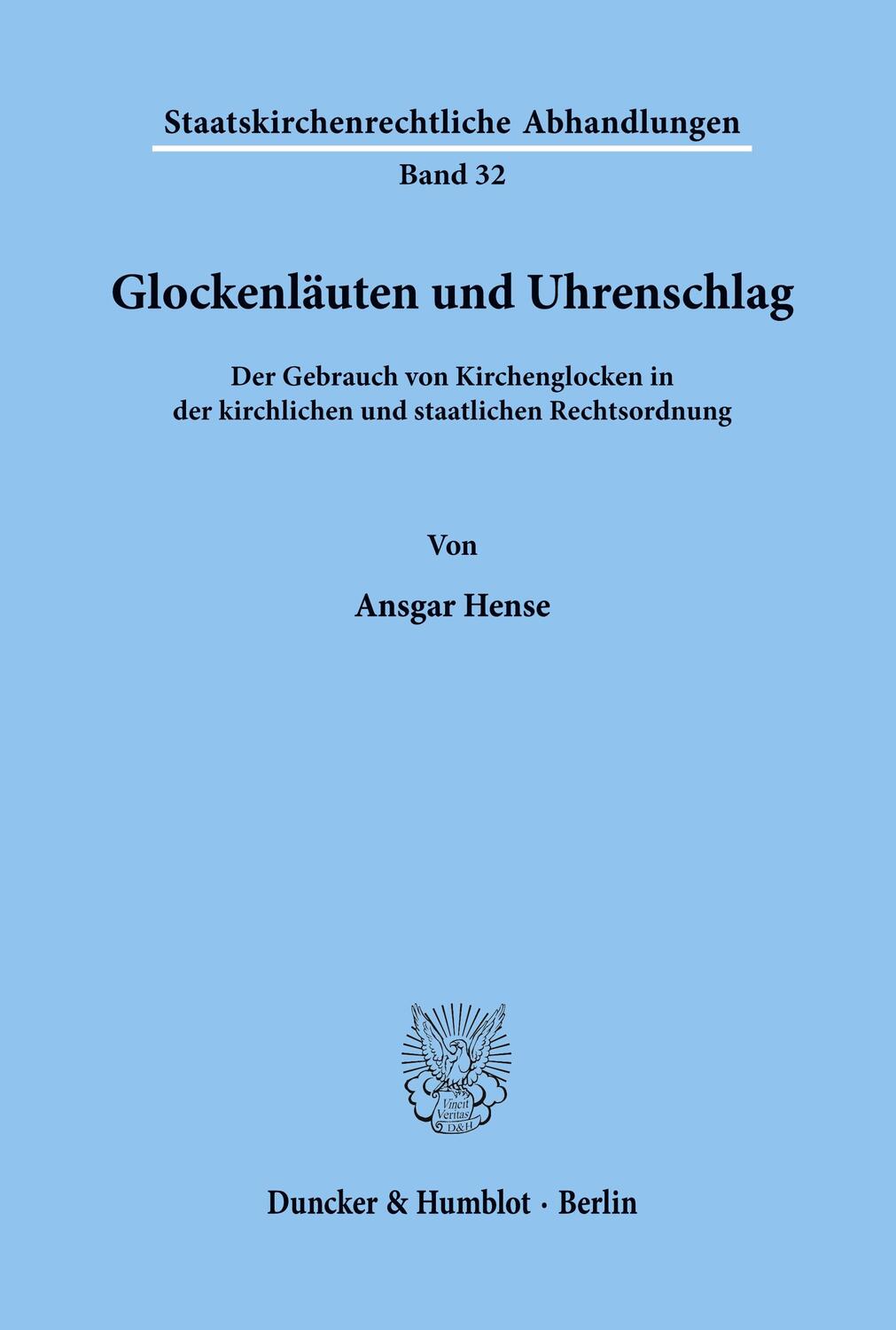 Cover: 9783428093465 | Glockenläuten und Uhrenschlag. | Ansgar Hense | Taschenbuch