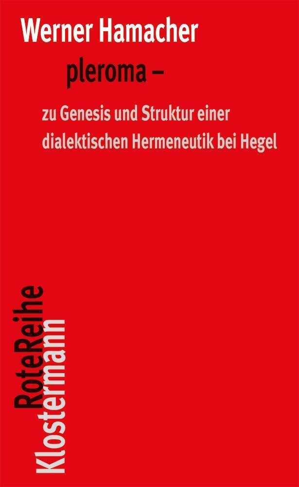 Cover: 9783465045748 | pleroma - zu Genesis und Struktur einer dialektischen Hemeneutik...