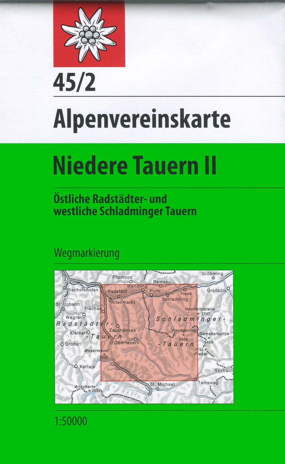 Cover: 9783928777810 | DAV Alpenvereinskarte 45/2 Niedere Tauern 2. 1 : 50 000 Wegmarkierung