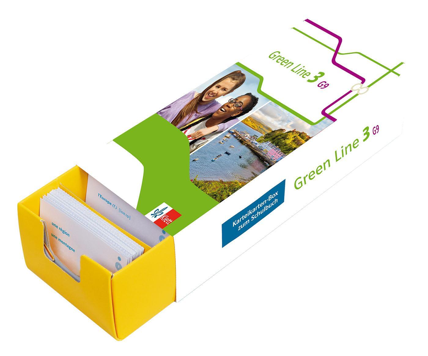 Cover: 9783129240427 | Green Line 3. Vokabel-Lernbox (G9) | Karteikarten-Box zum Schulbuch