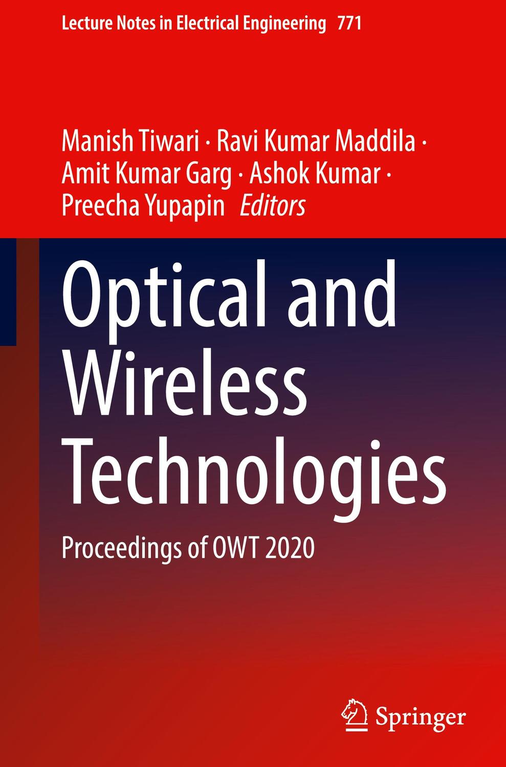 Cover: 9789811628177 | Optical and Wireless Technologies | Proceedings of OWT 2020 | Buch