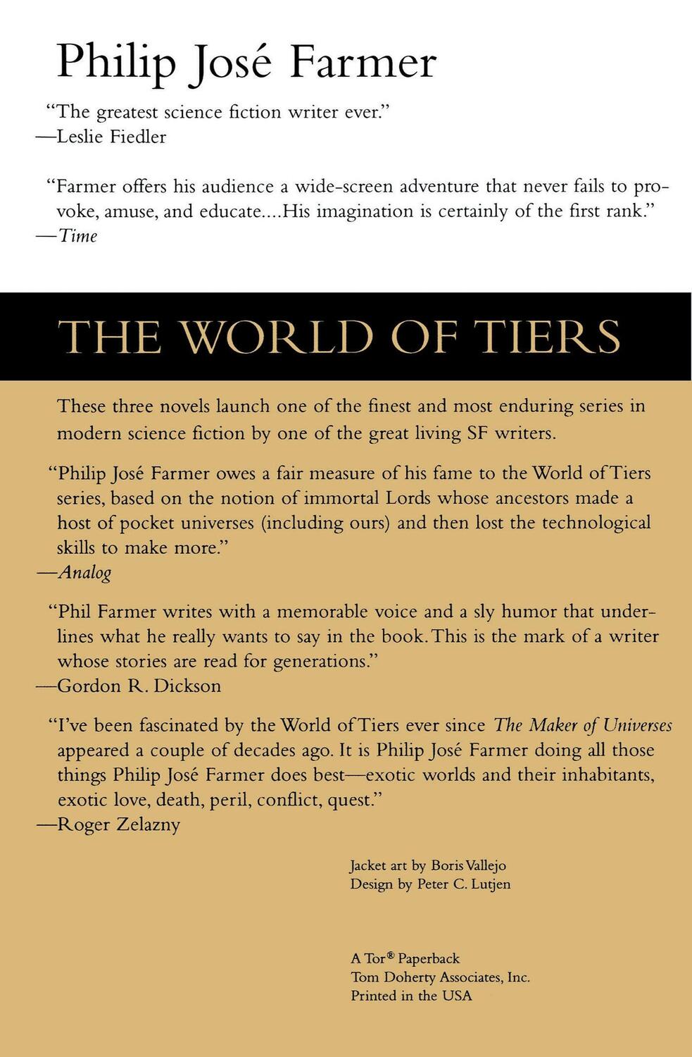 Rückseite: 9780312857615 | The World of Tiers | Volume One | Philip Jose Farmer | Taschenbuch