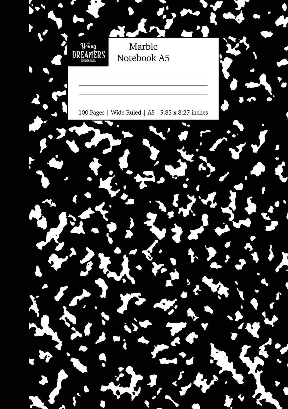 Cover: 9781989790809 | Marble Notebook A5 | Black Marble Wide Rule Journal | Press | Buch