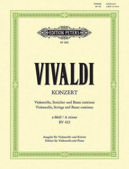 Cover: 9790014034962 | Cello Concerto in a Minor RV 442 (Edition for Cello and Piano) | Buch