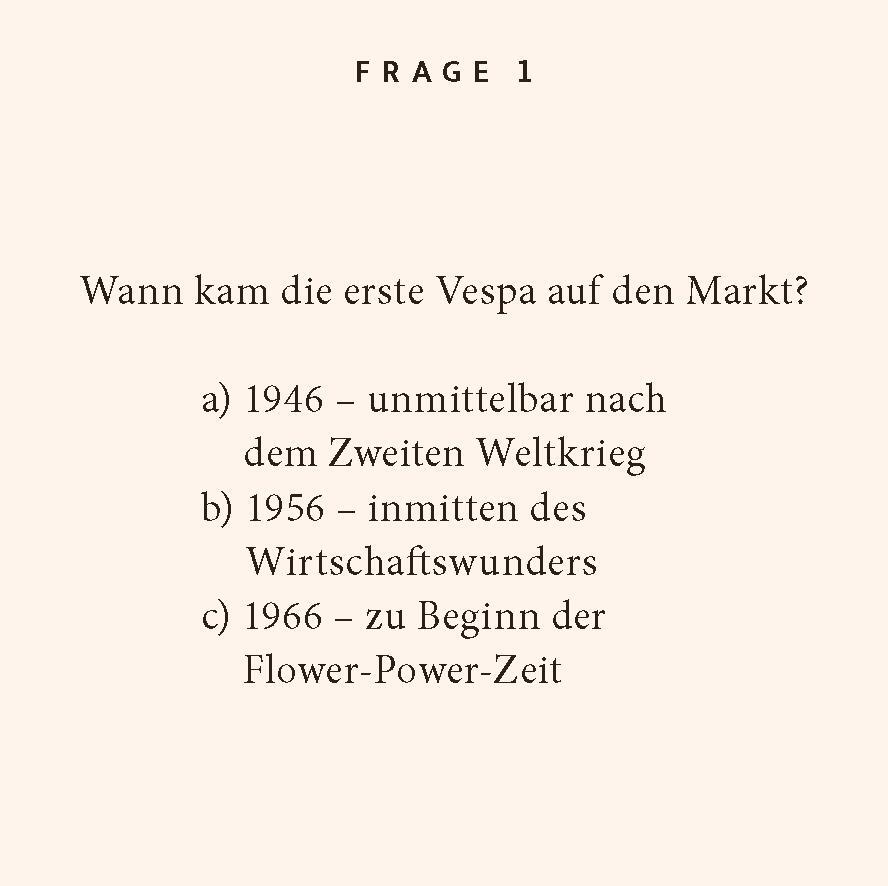 Bild: 9783899784701 | Vespa-Quiz | 100 Fragen und Antworten (Neuauflage) | Mika Hahn (u. a.)