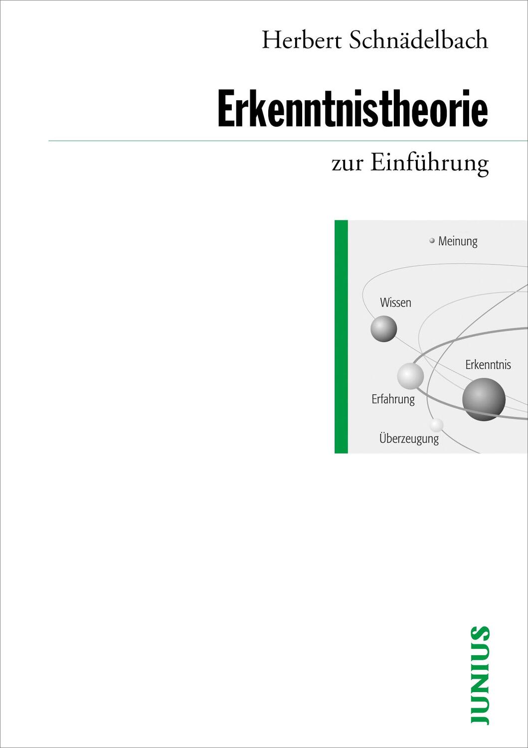 Cover: 9783885063681 | Erkenntnistheorie zur Einführung | Herbert Schnädelbach | Taschenbuch