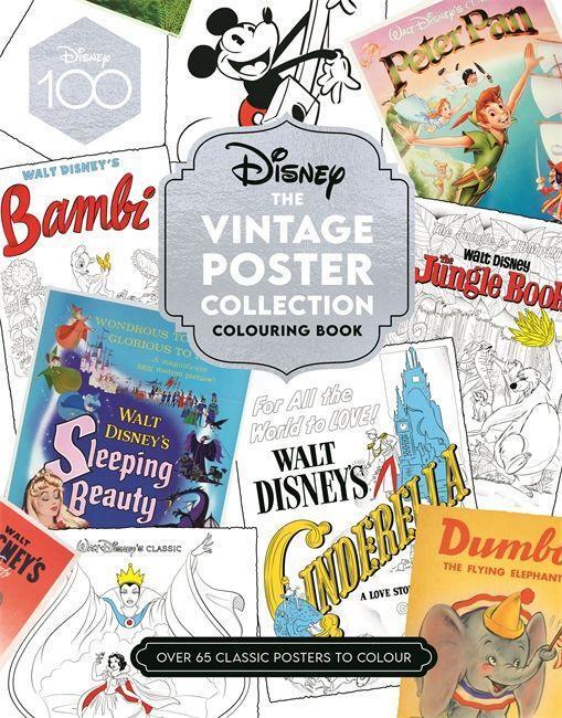 Cover: 9781800784390 | Disney The Vintage Poster Collection Colouring Book | 2023