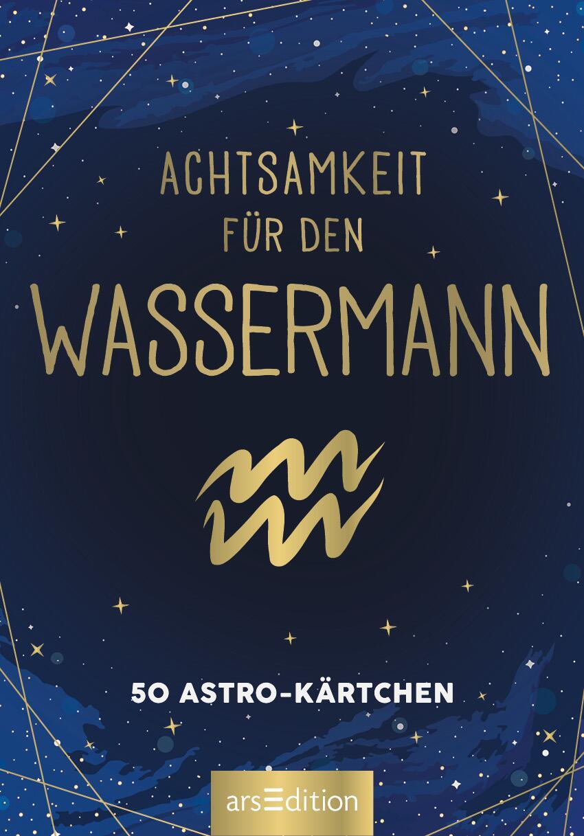 Bild: 9783845849751 | Achtsamkeit für den Wassermann | 50 Astro-Kärtchen | Taschenbuch