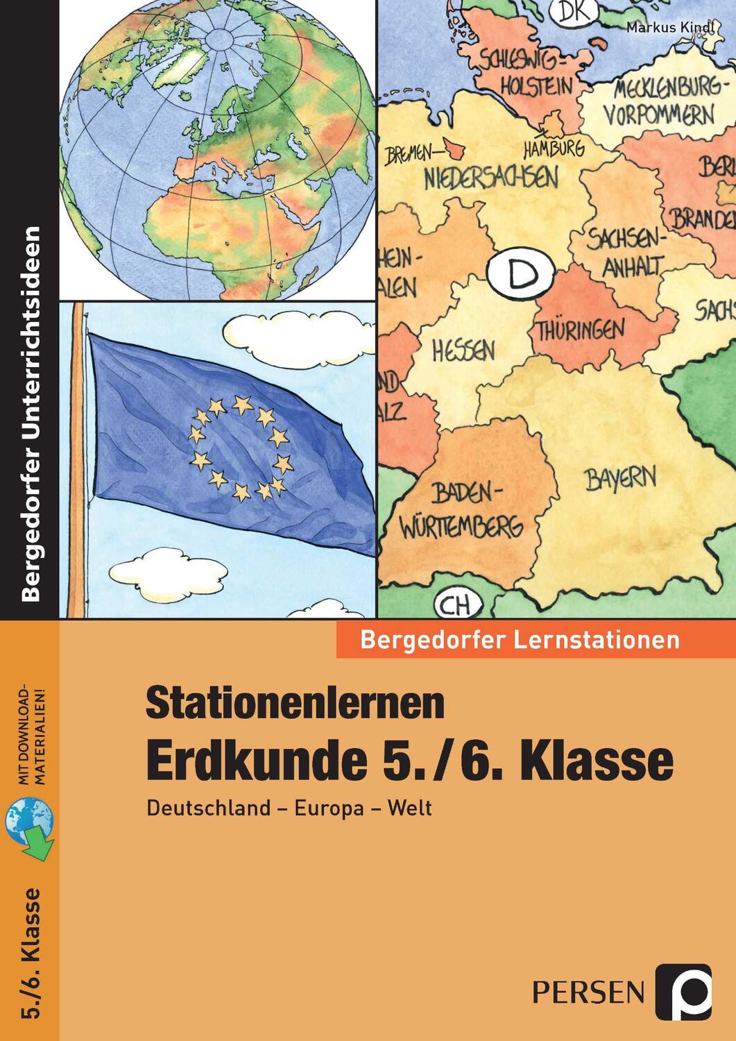 Cover: 9783403233275 | Stationenlernen Erdkunde 5./6. Klasse | Deutschland - Europa - Welt