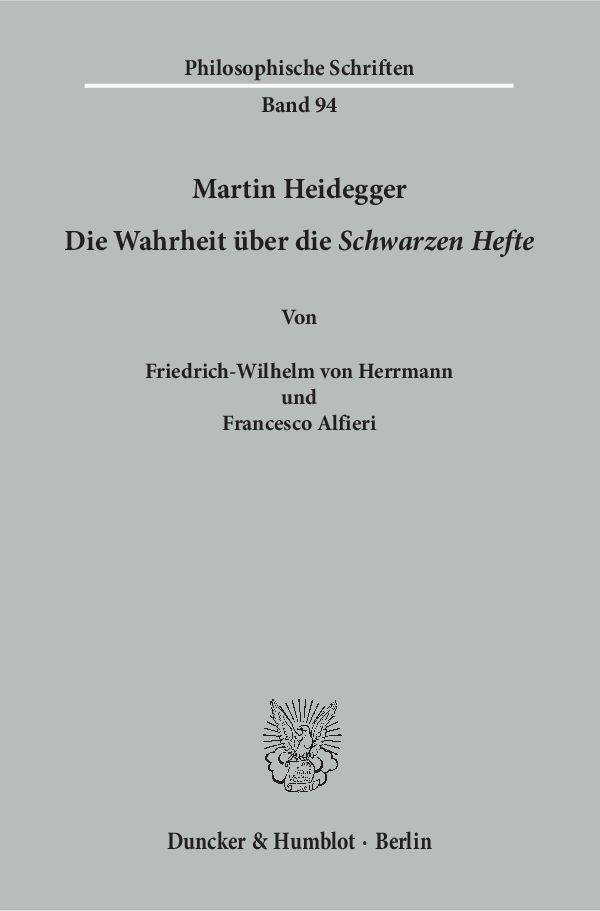 Cover: 9783428151240 | Martin Heidegger - Die Wahrheit über die "Schwarzen Hefte" | Buch