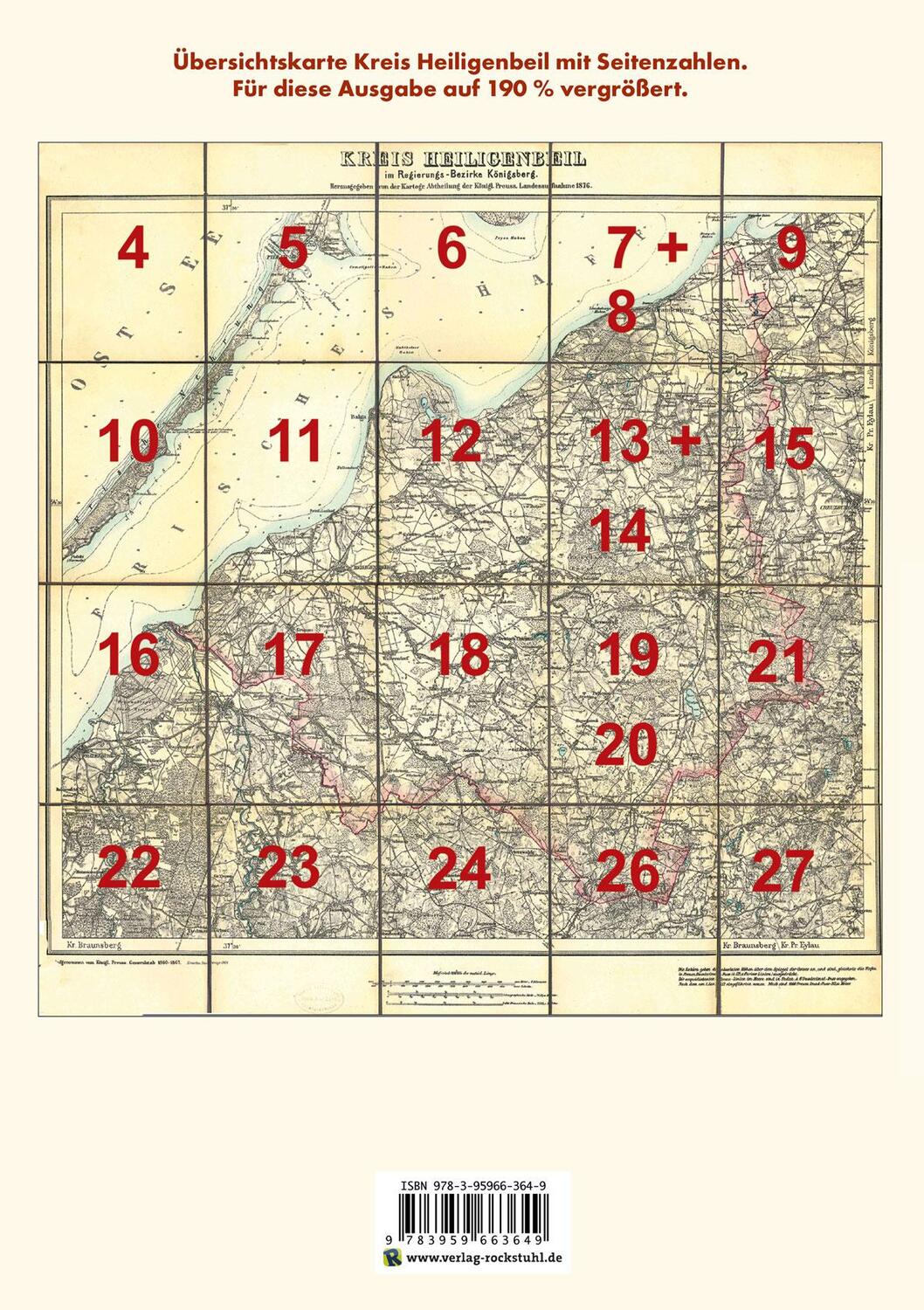 Rückseite: 9783959663649 | Atlas Kreis Heiligenbeil - Regierungsbezirk Königsberg 1901 | Buch