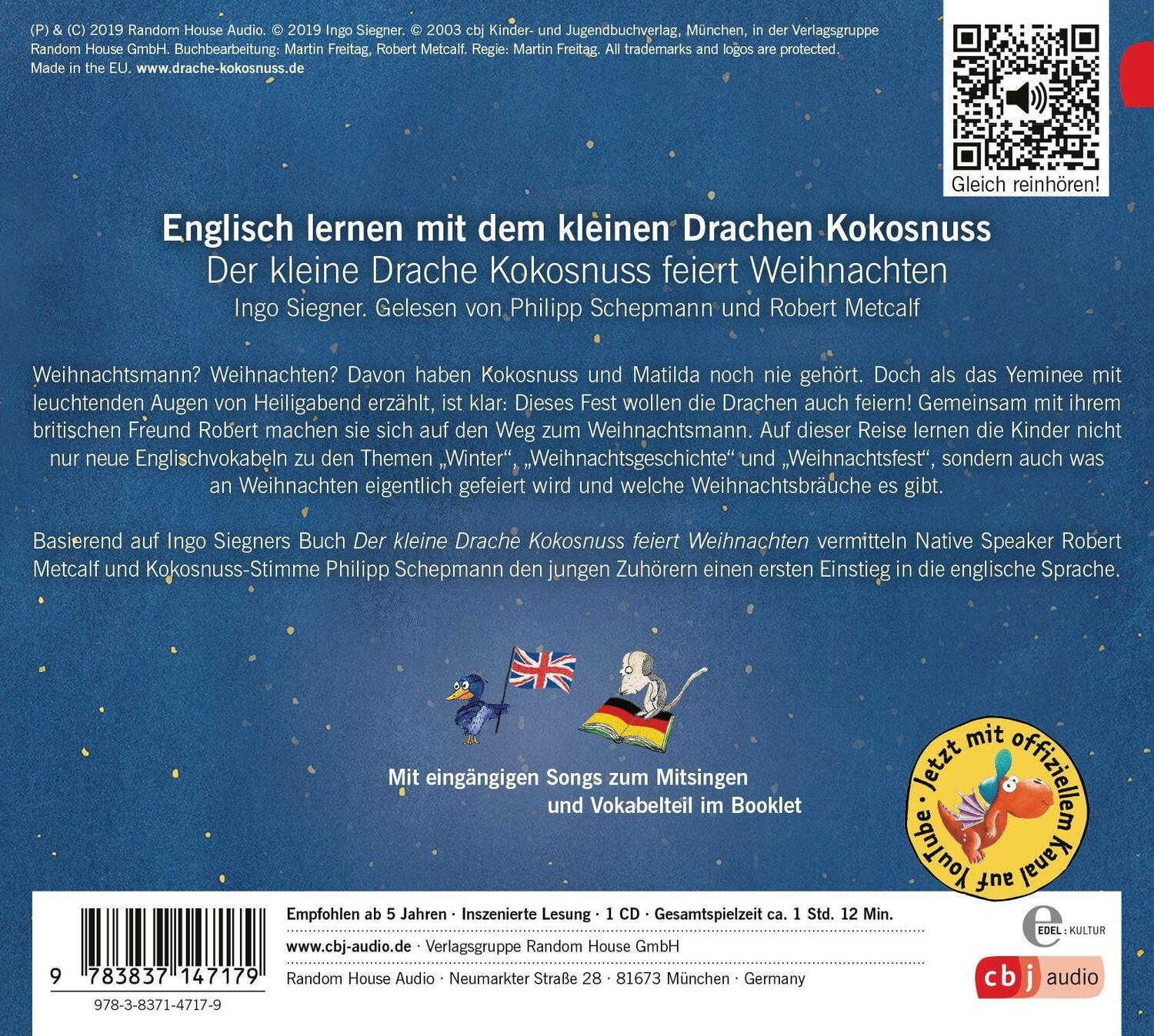 Bild: 9783837147179 | Der kleine Drache Kokosnuss feiert Weihnachten | Ingo Siegner | CD