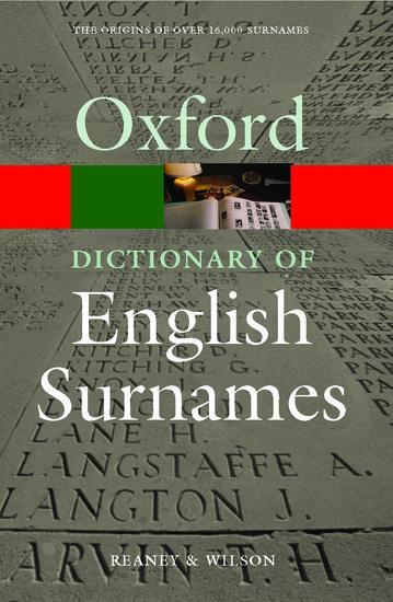 Cover: 9780192806635 | Dictionary of English Surnames OQR | Percy H Reaney (u. a.) | Buch