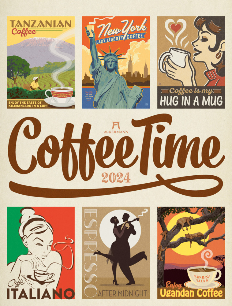 Cover: 9783838424705 | Coffee Time - Kaffee-Plakate Kalender 2024 | Ackermann Kunstverlag