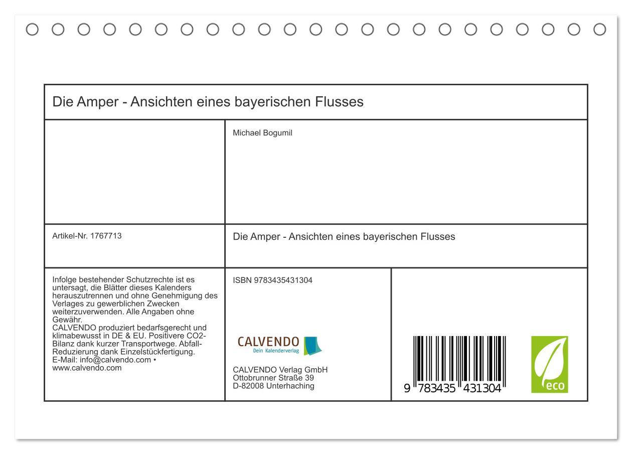 Bild: 9783435431304 | Die Amper - Ansichten eines bayerischen Flusses (Tischkalender 2025...