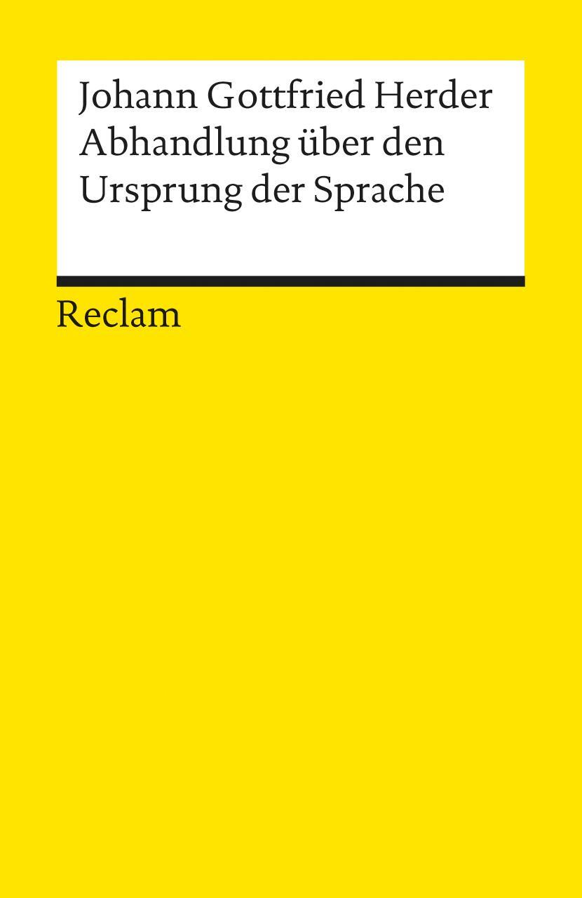 Cover: 9783150087299 | Abhandlungen über den Ursprung der Sprache | Johann Gottfried Herder