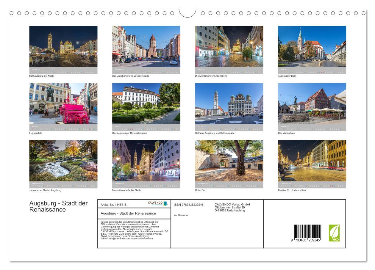 Bild: 9783435239245 | Augsburg - Stadt der Renaissance (Wandkalender 2025 DIN A3 quer),...