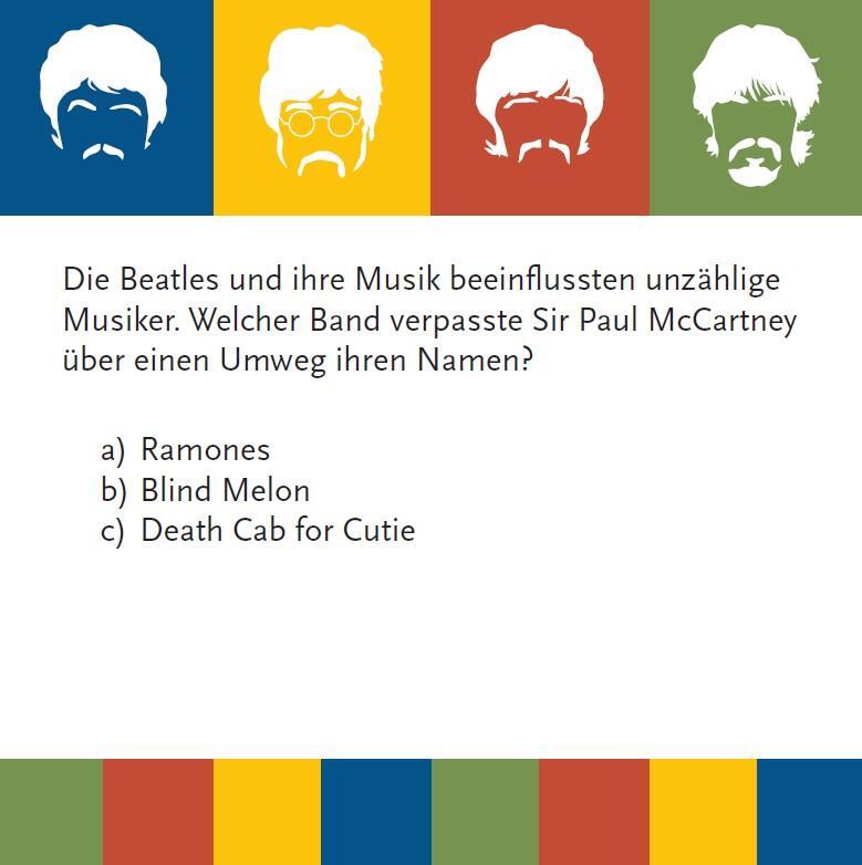 Bild: 4250364119122 | Das Beatles-Quiz (Neuauflage) | Stefan Gnad (u. a.) | Spiel | 66 S.