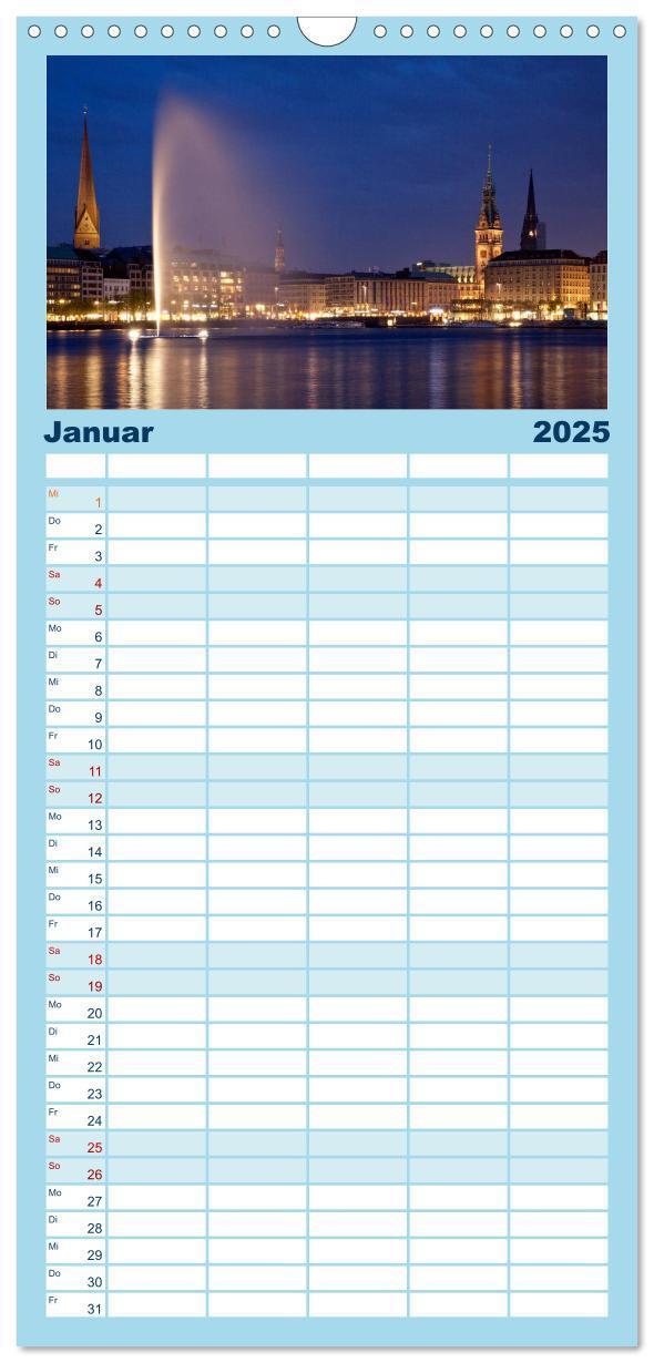 Bild: 9783457125809 | Familienplaner 2025 - Hamburg mit 5 Spalten (Wandkalender, 21 x 45...