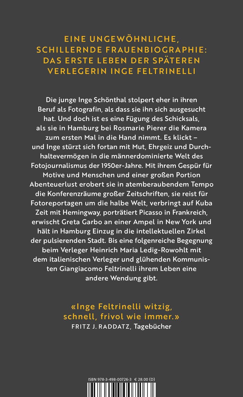 Rückseite: 9783498007263 | Inge Feltrinelli | Das erste Leben | Marco Meier | Buch | 384 S.