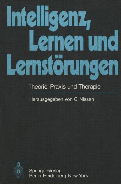 Cover: 9783540081647 | Intelligenz, Lernen und Lernstörungen | Theorie, Praxis und Therapie