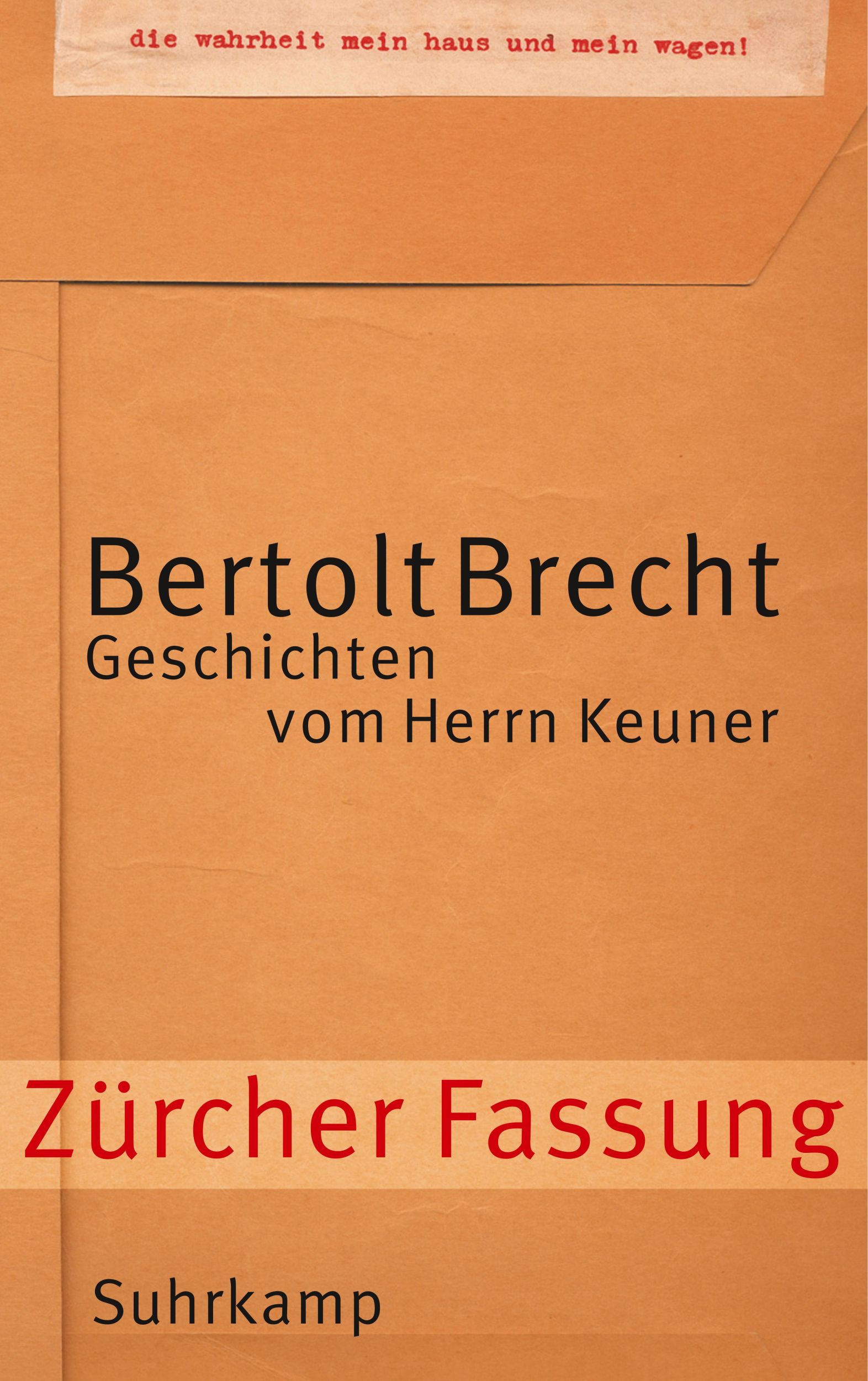 Cover: 9783518416600 | Geschichten vom Herrn Keuner | Zürcher Fassung | Bertolt Brecht | Buch