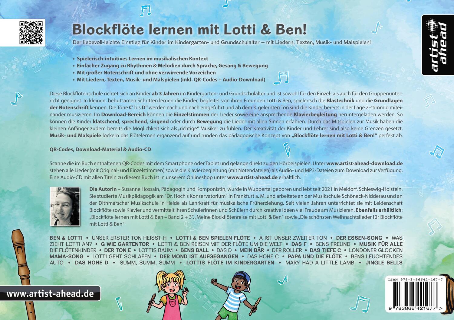 Rückseite: 9783866421677 | Blockflöte lernen mit Lotti &amp; Ben! | Susanne Hossain | Broschüre