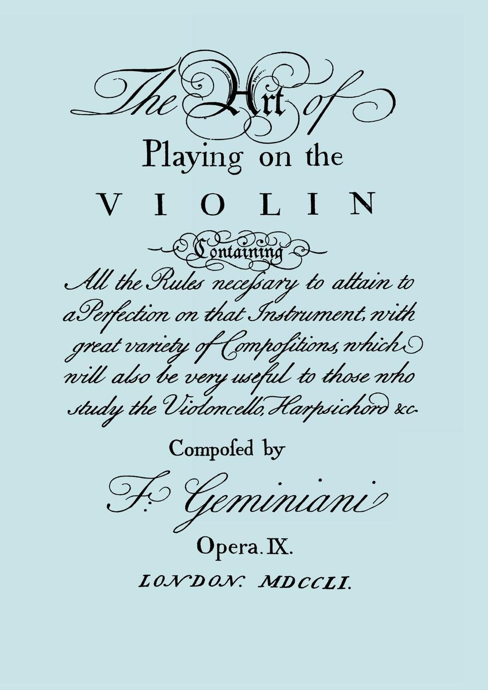 Cover: 9781904331988 | The Art of Playing on the Violin. [Facsimile of 1751 edition]. | Buch