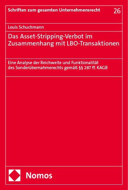 Cover: 9783756012879 | Das Asset-Stripping-Verbot im Zusammenhang mit LBO-Transaktionen