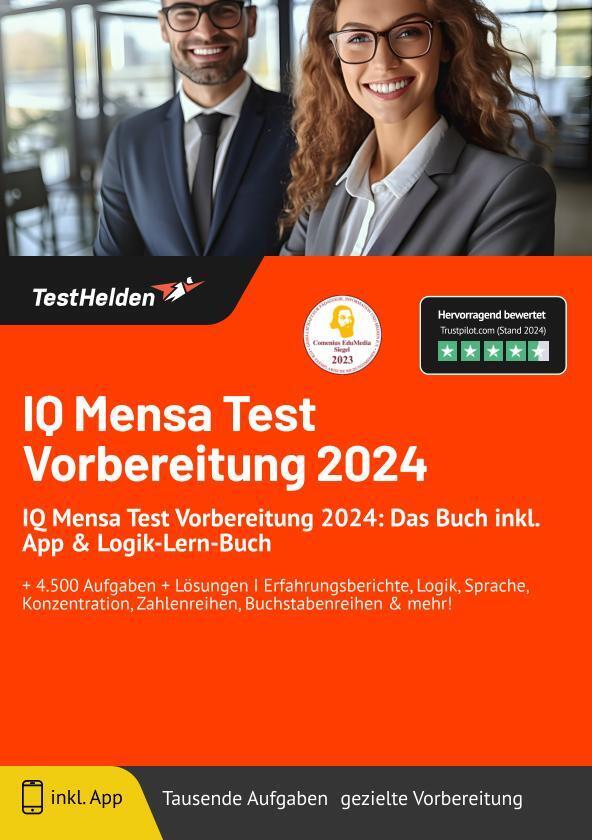 Cover: 9783988174574 | IQ Mensa Test Vorbereitung 2024: Das Buch inkl. App &amp;...