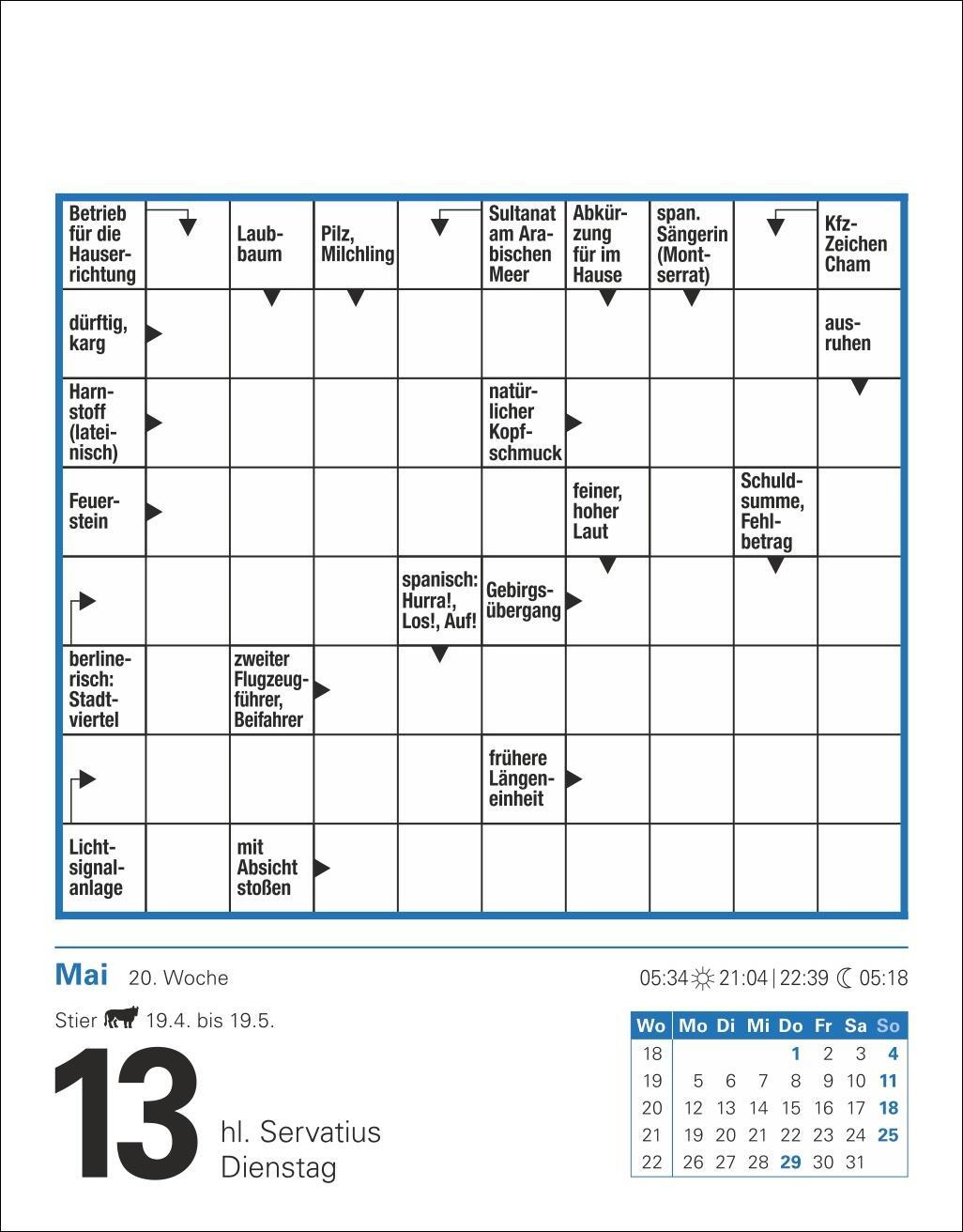 Bild: 9783840033575 | Kreuzworträtsel Tagesabreißkalender 2025 | Stefan Krüger | Kalender