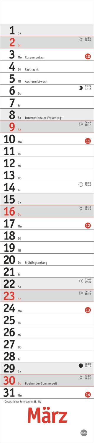 Bild: 9783756406364 | Langplaner mini, rot 2025 | Heye | Kalender | Bürokalender Heye | 2025