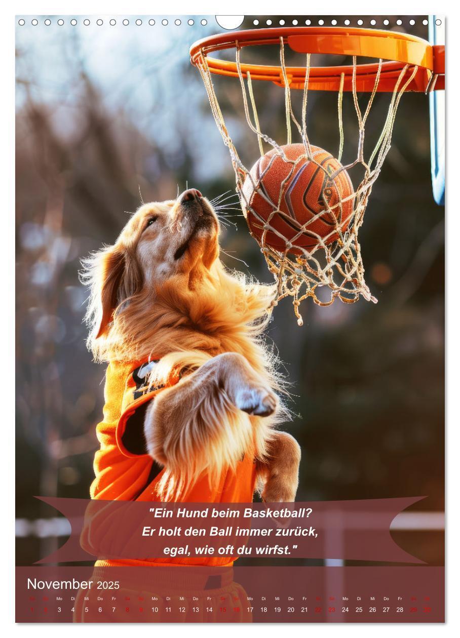 Bild: 9783457167649 | Der tierisch lustige Basketball-Kalender (Wandkalender 2025 DIN A3...