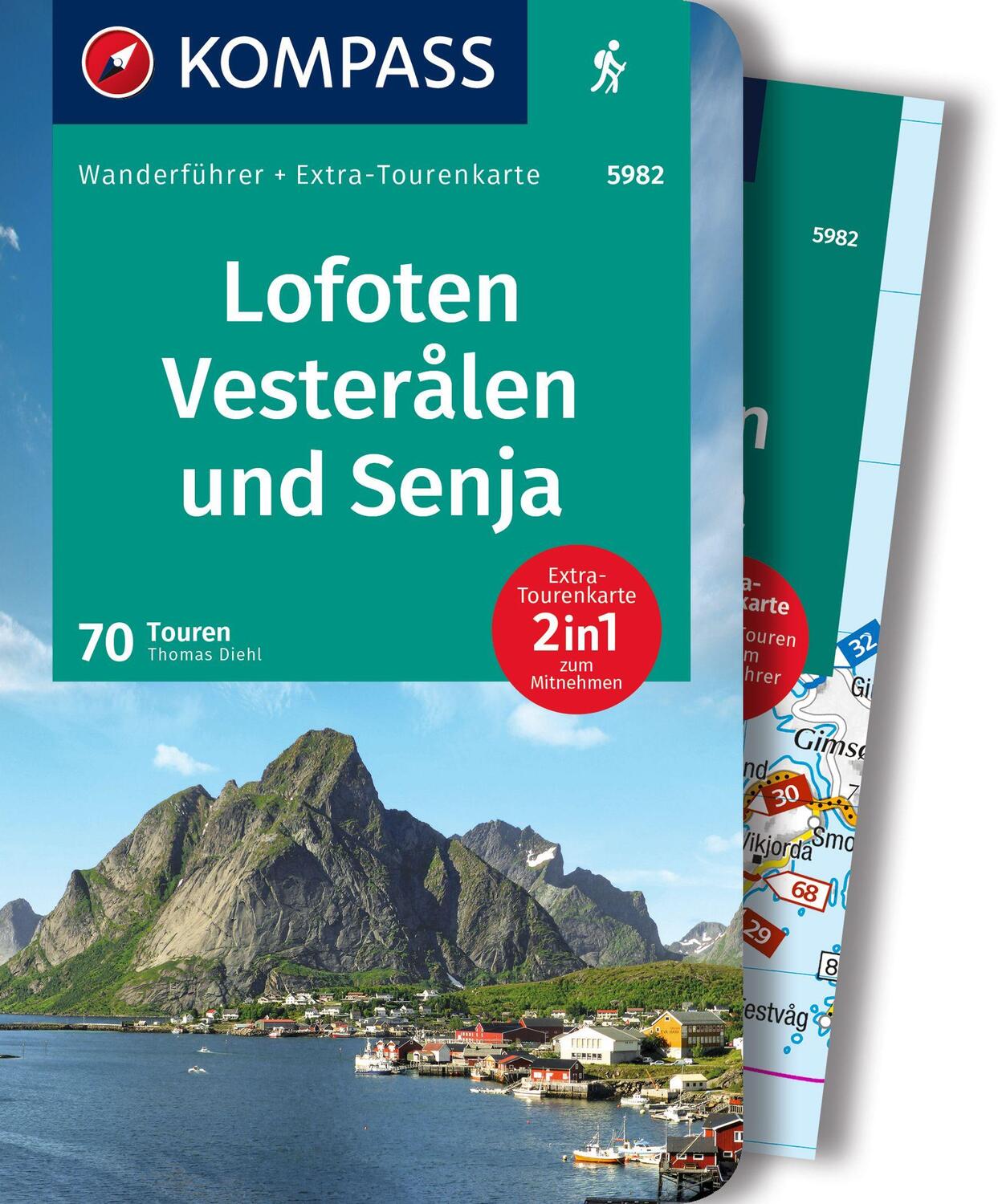 Cover: 9783991214816 | KOMPASS Wanderführer Lofoten, Vesterålen und Senja, 70 Touren | Diehl