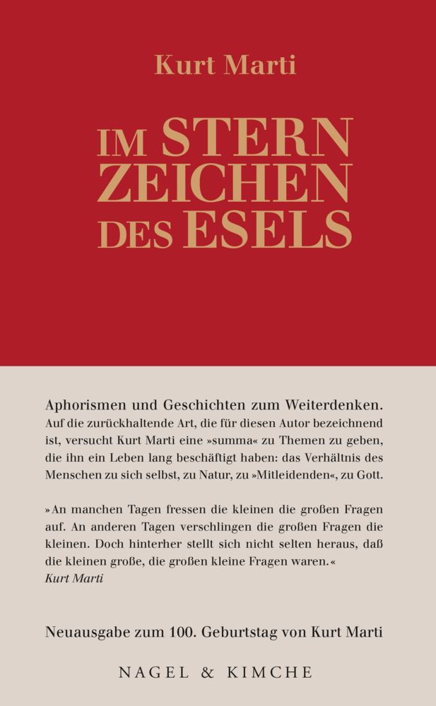 Cover: 9783312011940 | Im Sternzeichen des Esels | Kurt Marti | Buch | 192 S. | Deutsch