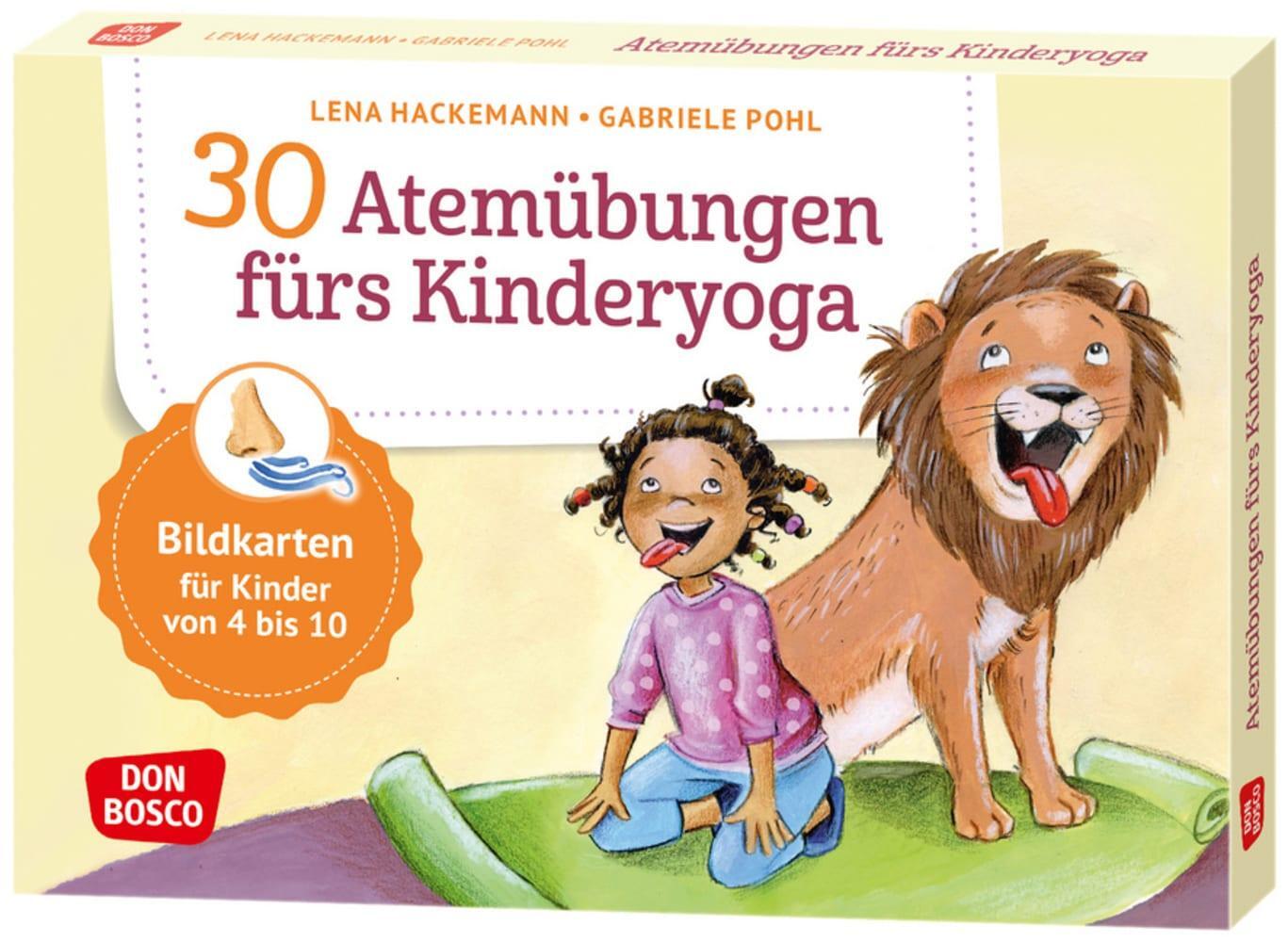 Cover: 4260179517426 | 30 Atemübungen fürs Kinderyoga | Lena Hackemann | Box | 32 S. | 2023