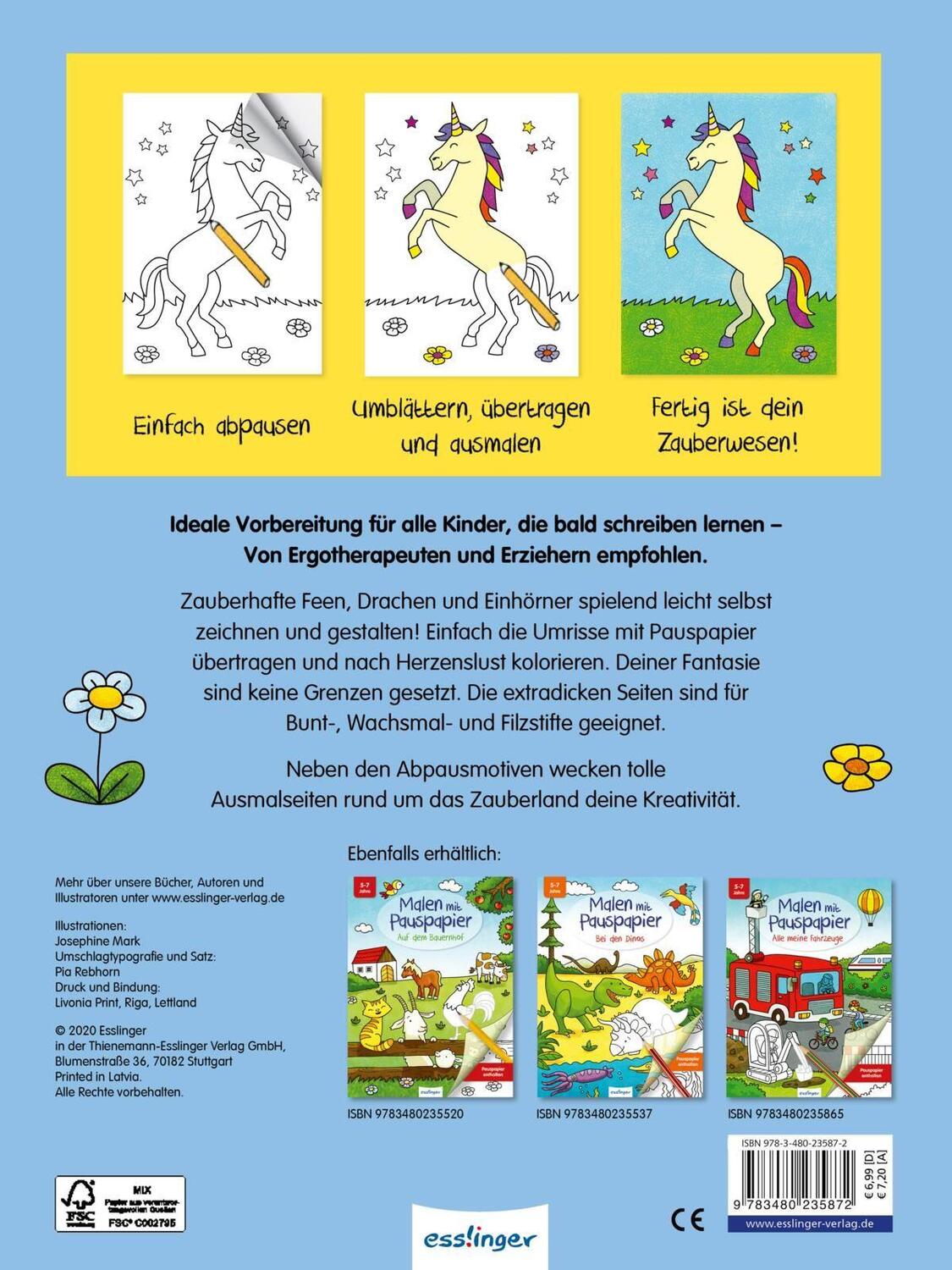 Rückseite: 9783480235872 | Malen mit Pauspapier: Im Zauberland | Kreativbuch für Kinder | Mark