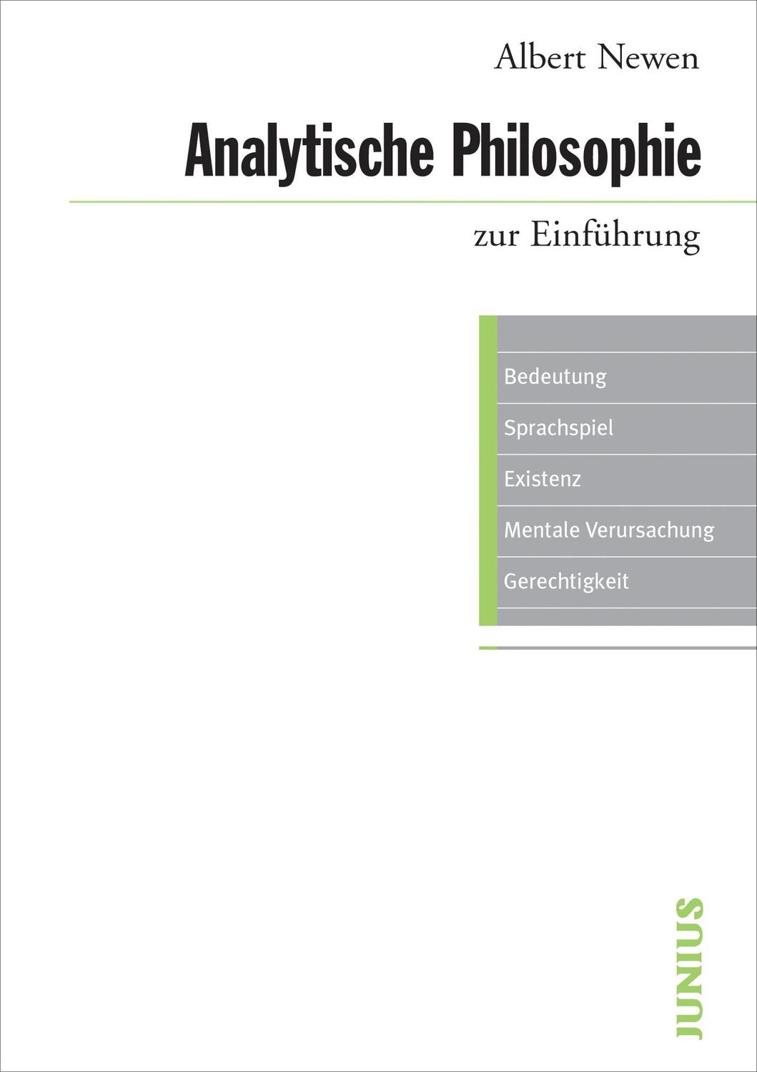 Cover: 9783885066118 | Analytische Philosophie zur Einführung | Albert Newen | Taschenbuch