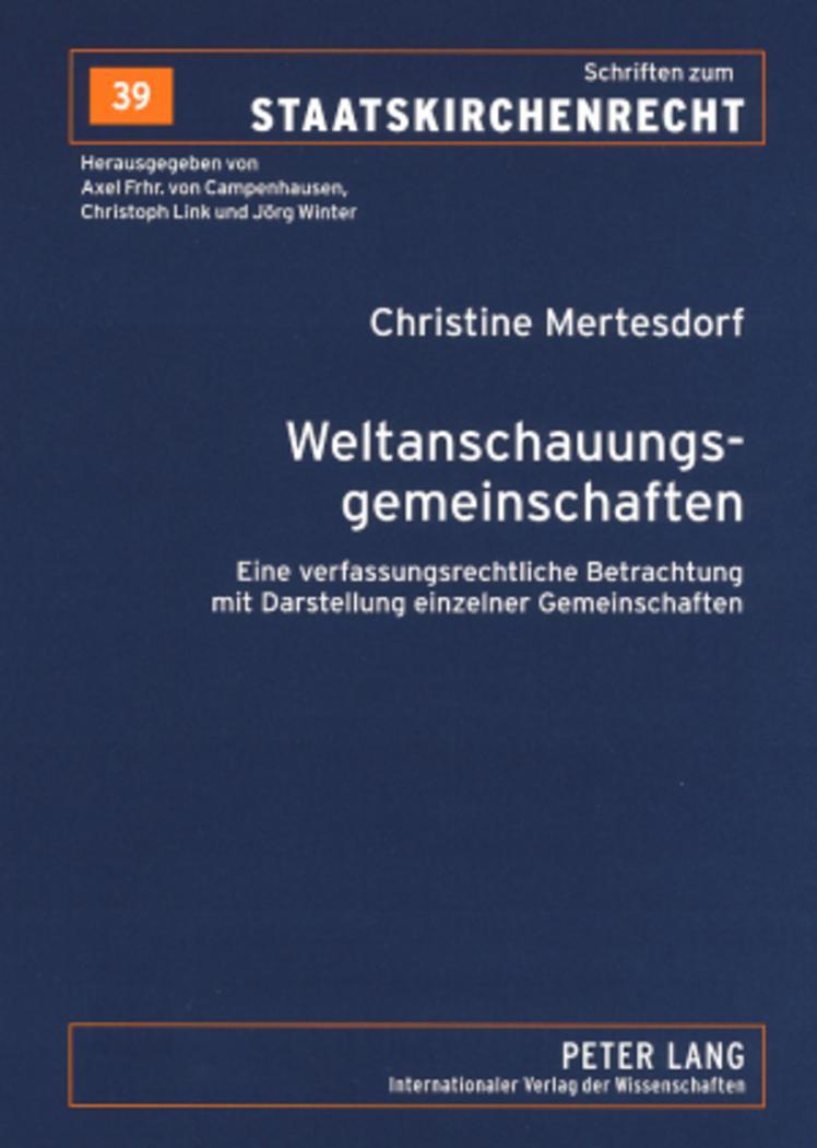 Cover: 9783631575765 | Weltanschauungsgemeinschaften | Christine Mertesdorf | Taschenbuch