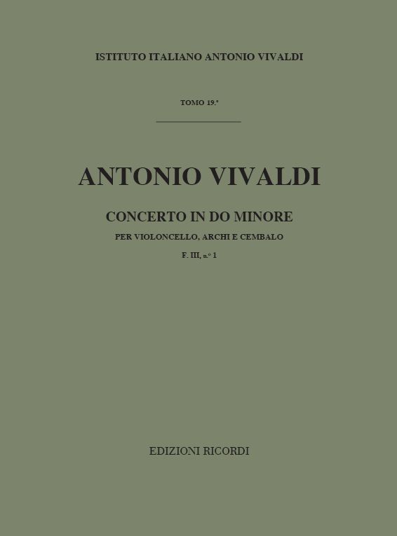 Cover: 9790041902647 | Concerto c-minor RV 401 | F III/1 - TOMO 19 | Antonio Vivaldi | 1984