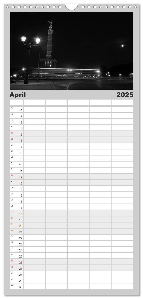 Bild: 9783457122341 | Familienplaner 2025 - BLACK 'N WHITE mit 5 Spalten (Wandkalender,...