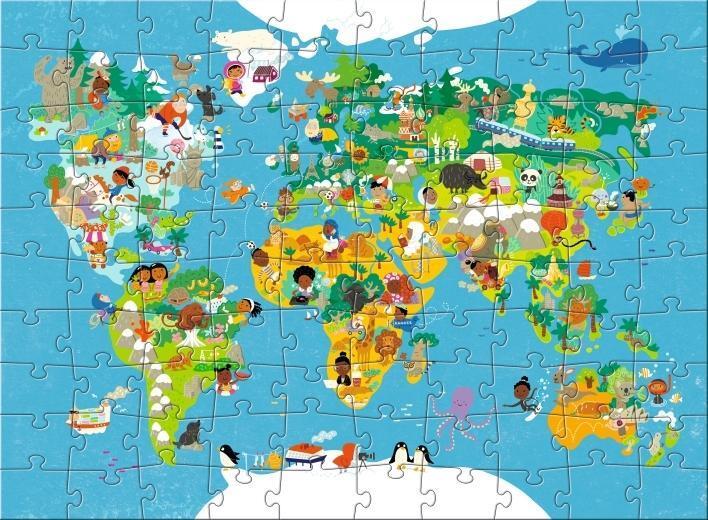 Bild: 4010168219479 | Puzzle Weltkarte. 100 Teile XXL | Stück | Deutsch | 2016 | HABA