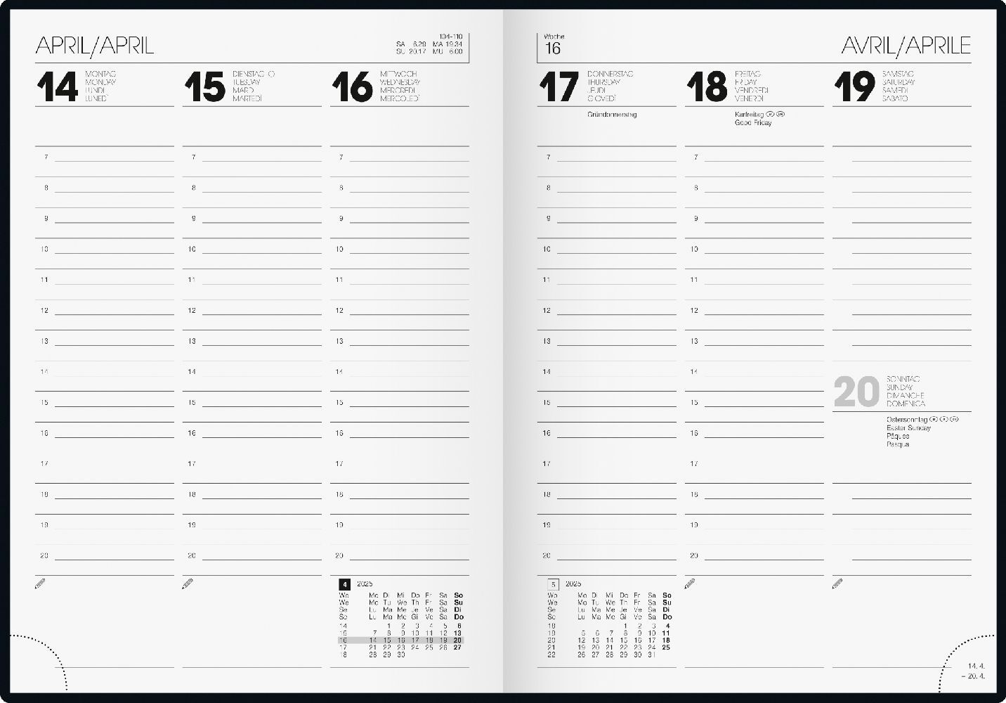 Bild: 4061947129298 | Buchkalender Modell 796 (2025) | 2 Seiten = 1 Woche, A5 | Kalender