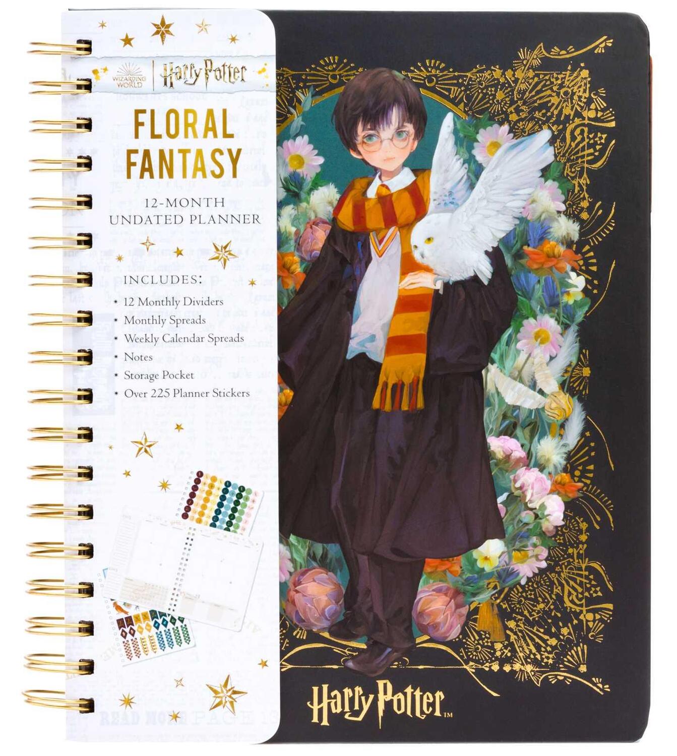 Cover: 9781647225605 | Harry Potter: Floral Fantasy 12-Month Undated Planner: (Harry...