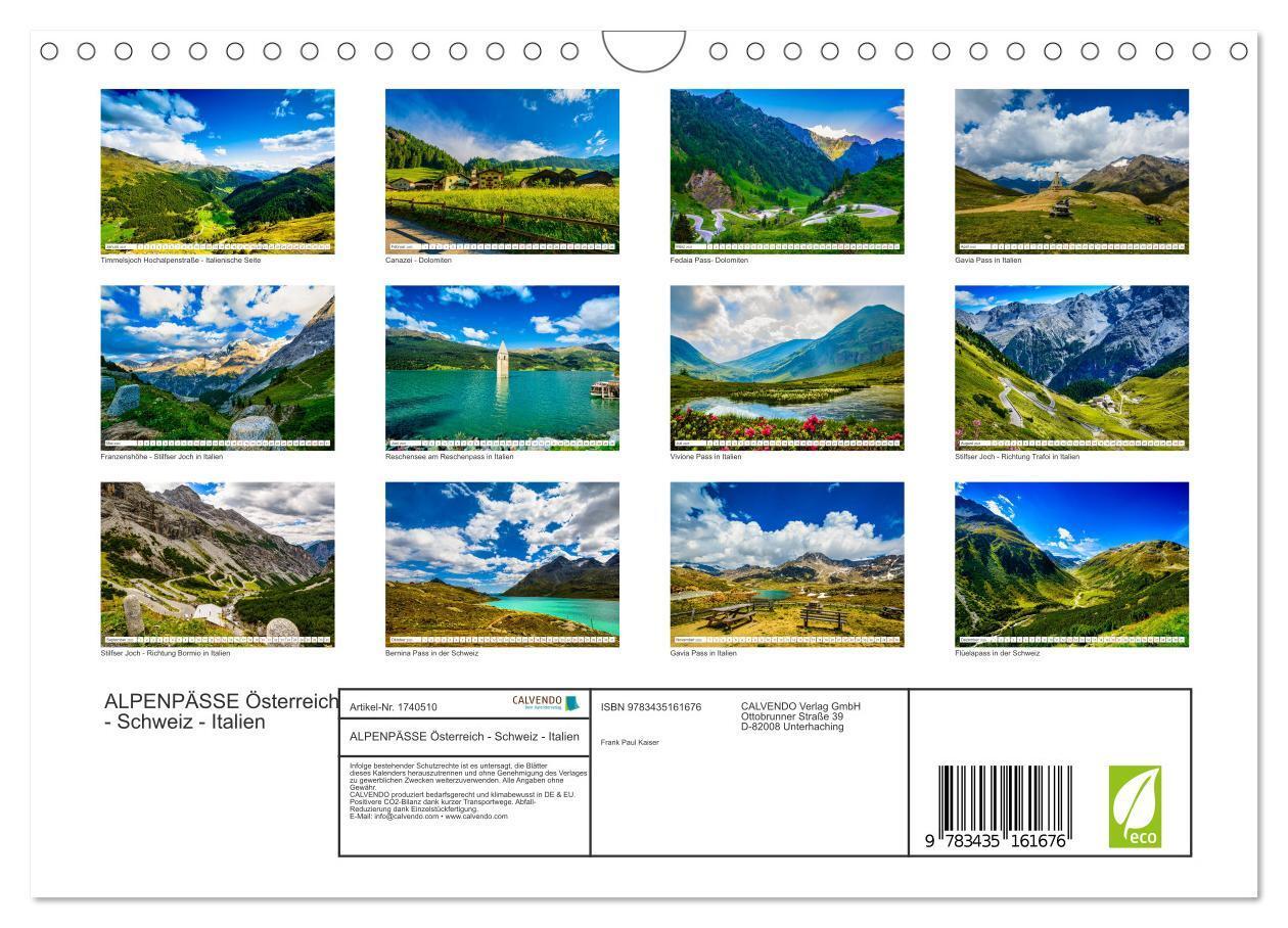 Bild: 9783435161676 | ALPENPÄSSE Österreich - Schweiz - Italien (Wandkalender 2025 DIN A4...