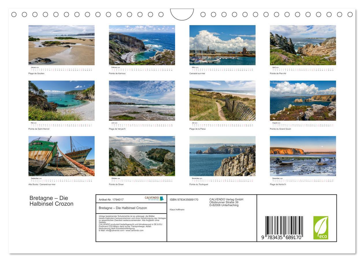 Bild: 9783435689170 | Bretagne ¿ Die Halbinsel Crozon (Wandkalender 2025 DIN A4 quer),...